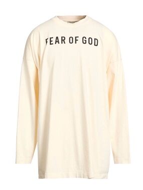 Fear of God Long Sleeve Logo Tee in Cream